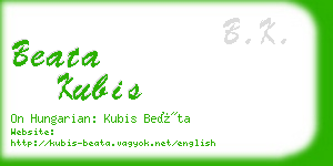 beata kubis business card